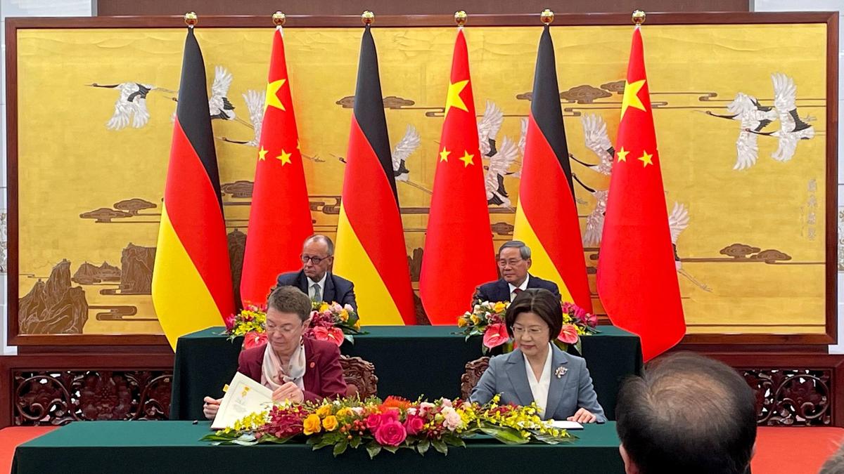 German leader arrives in China to press for fair trade, help ending Ukraine war