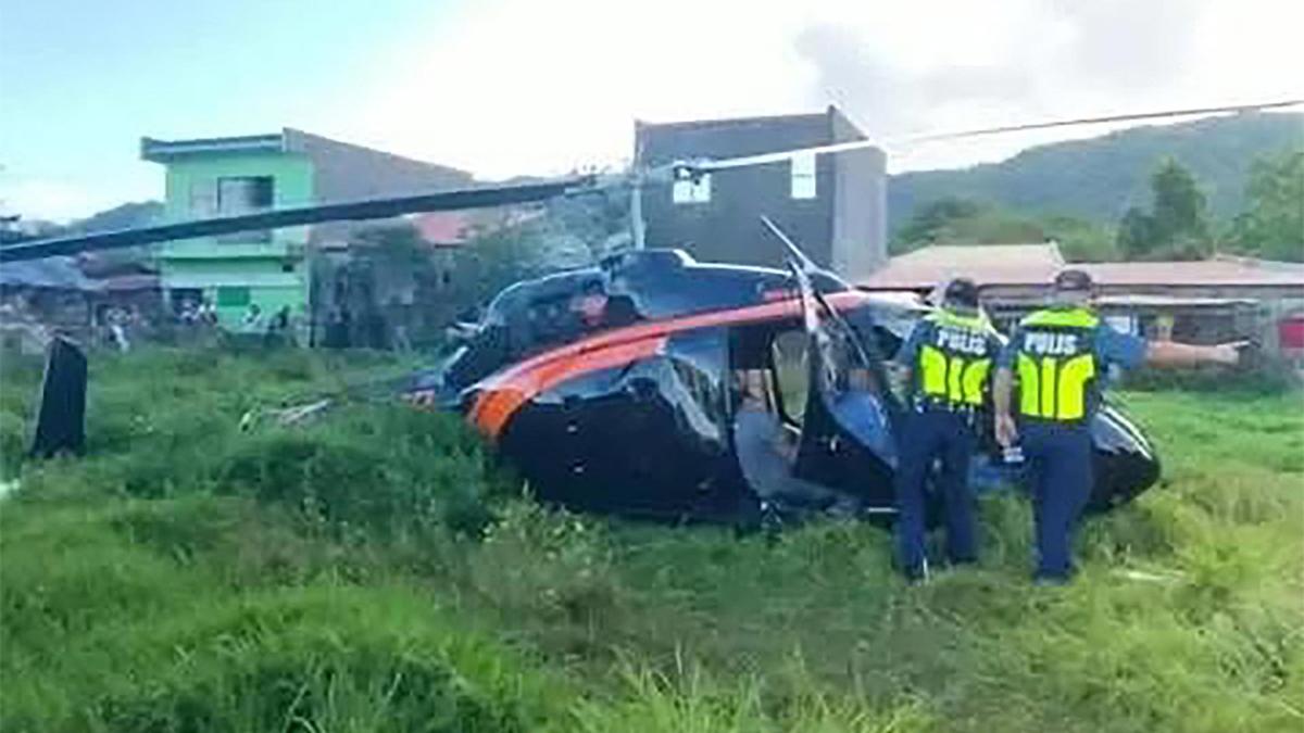 Two killed, three injured in helicopter emergency landing in Philippines